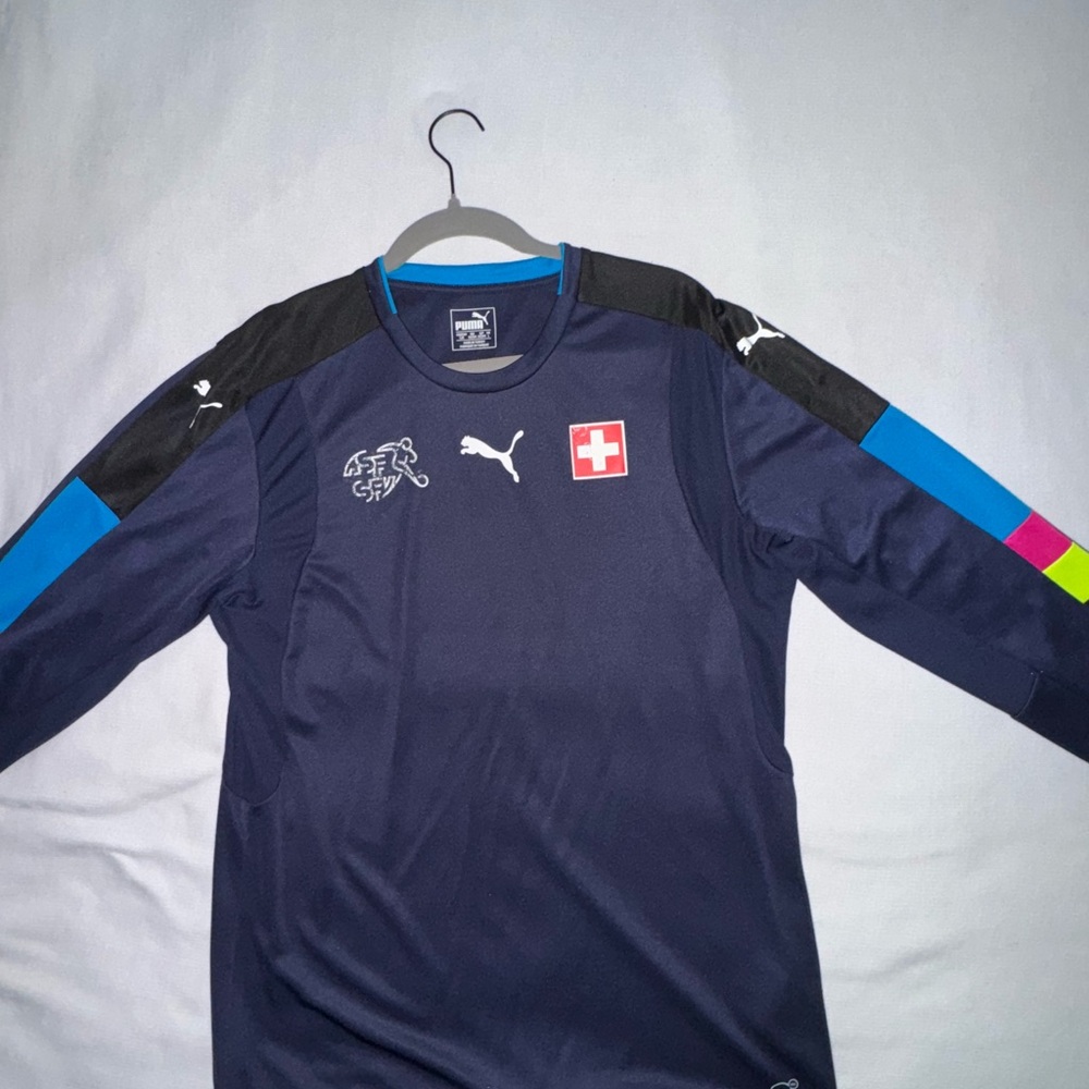 Puma Navy Blue Swiss Soccer Jersey